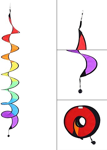 Spiral Wind Spinner For Yard Garden Camping, Mini-Factory Colorful Hanging Spiral Spinner Decoration For Outdoor Camping And More(Pack Of 2, Rainbow) #TOP2
