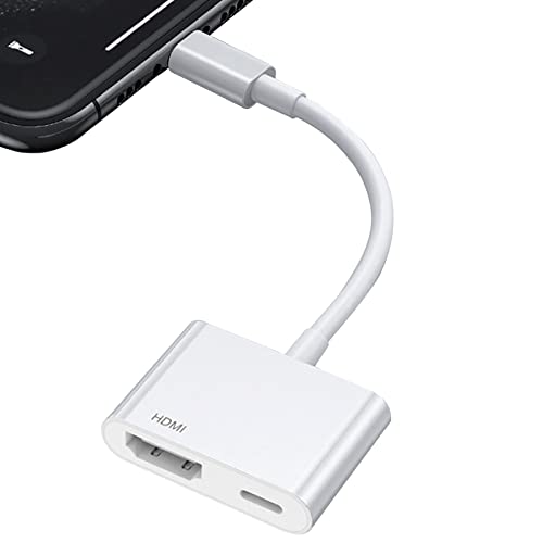 i-Phone HDMI 変換アダプタ HDMI 変換ケーブル avアダプタ テレビに映す ケーブル 大画面 純正画質1080P 設定不要 簡単接続 ビデオ再生 遅延なし 音声同期出力 テレビ 接続 i-Phone/i-Pad/i-Pod対応