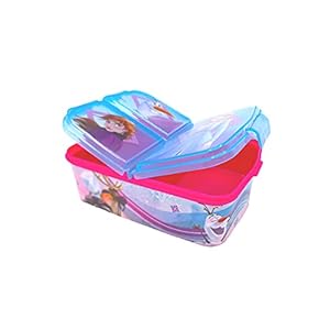 Frozen – De ijskoningin Lunchdoos Brooddoos Kinderlunchbox met 3 afzonderlijk afsluitbare compartimenten