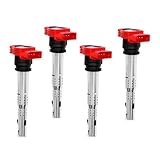 Ignition Coil Pack Set of 4 Compatible with Audi A4 A6 Q7 R8 S4 S5 TT Volkswagen Passat Golf GTI & More Replaces# 06E905115E, 06E905115F, UF529, 06E905115A, 06E905115C