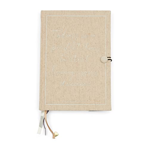 Riviera Maison Perfect Day A5 Notebook - ideal als Tagebuch, Bullet Journal, Ideenbuch, Schreibheft - Notizbuch - Papier - Beige - (LxB) 12x30 Cover