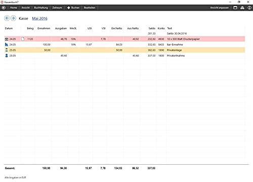 Softwarenetz Kassenbuch 9
