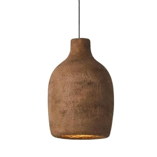 Lampe suspendue cloche marron en polystyrène texturé pour cuisine moderne