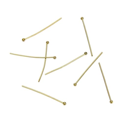Adabele 200pcs Raw Brass Ball Head Pins Headpin 50mm/2 Inch