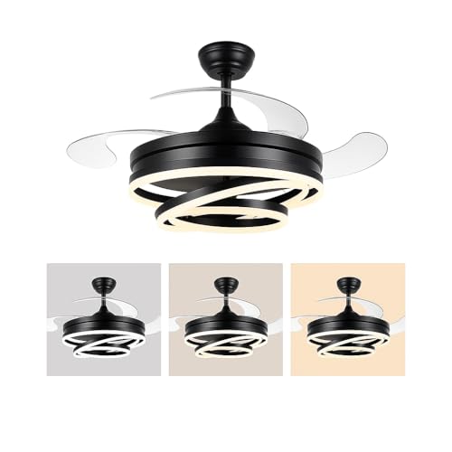 Image of TRIXY Chandeliers Crystal Pendant Lights Hanging Lamps Ceiling Lights Jhoomar for Home & Decor | Jhumar for Living Room, Bedroom, Hall, Balcony, Dining, Offices & Hotels (Fan Chandelier-Black)