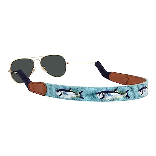 Image of Leather Hand-Stitched Needlepoint Sunglass Strap Retainer