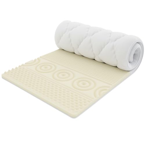 TexDeko® Dreams Premium Matratzen Topper 220x200cm StamPur Massageauflage Matratzenauflage Visco Memory Foam mit Premium Bezug abnehmbar atmungsaktiv Zertifiziert nach öko-tex