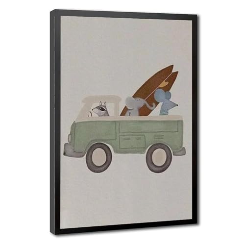 Affiche sur toile plage aquarelle 61x91 cm pour décoration de chambre d'enfant