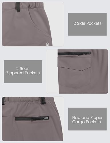 Mapamyumco Men's Hiking Cargo Shorts Quick Dry Lightweight 9 Inch Outdoor Shorts with Zipper Pockets for Travel Golf Camping3