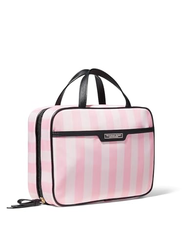 Victoria's Secret Estojo cosmético suspenso Jetsetter, Listra icônica rosa, One Size, Sacos de cosméticos
