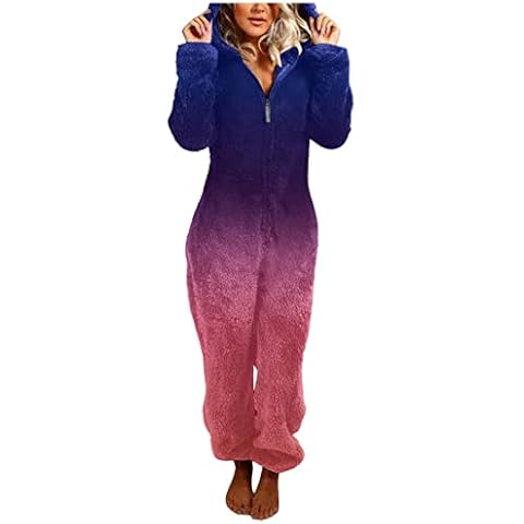 Jumpsuit Damen Fleece Einteiler Hausanzug Einfarbig Schlafoverall Overall Hausanzug Schlafoverall Overall Teddy Fleece Einteiler Onesie Trainingsanzug Ganzkörperanzug Einteiler Onesie Schlafanzug Te Cover