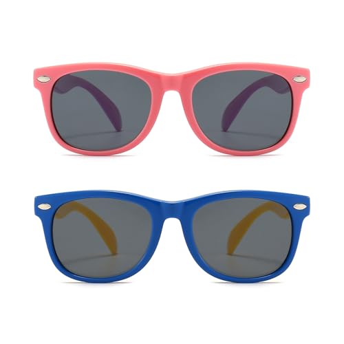 Image of FANNYGO 3 Pack Kids Sunglasses for Boys Girls Kid children's Polarized Sunglasses Age 3-10