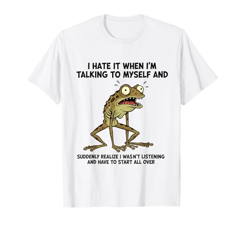 Hablando Conmigo Mismo Diseño de Humor de Rana para Amantes de los Animales Camiseta