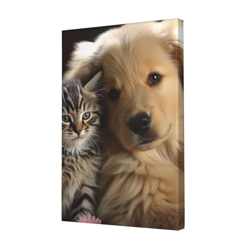 Toile de chats et chiens de salon pour creer une atmosphere chaleureuse en chambre