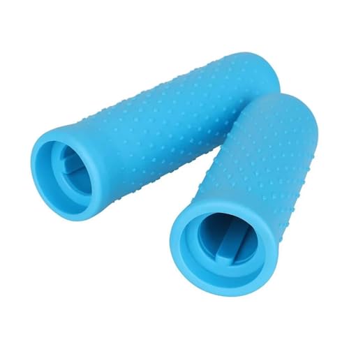 Poignées guidon trottinette électrique Ninebot G30 MAX en silicone bleu antidérapant