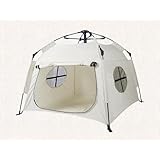 fancyflyペットテント 大型犬用 ワンタッチポップアップ式 折りたたみ簡易 防水・通気・日除け 携帯可能 室内外兼用 キャンプ・登山・防災用 犬猫小屋 (白色)