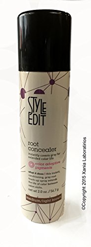 Root Concealer (Medium/Light Brown) 2oz by Style Edit Instantly Covers Gray Hair Between Color Services!