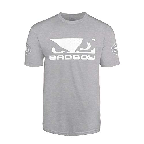 Bad Boy Men's Authentic Prime Walkout Athletic Cut T-Shirt Grey/White - Large