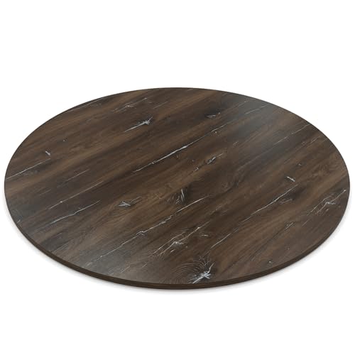 AUPROTEC Tischplatte 19mm rund Ø 600 mm Eiche Bijoux Holzplatte melaminharzbeschichtet Spanplatte mit Umleimer ABS Kante Auswahl: 60 cm