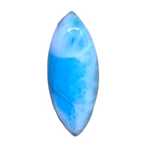 Larimar en vrac 35x14x6mm pierre taillée pour sertissage de pendentif et bague DIY