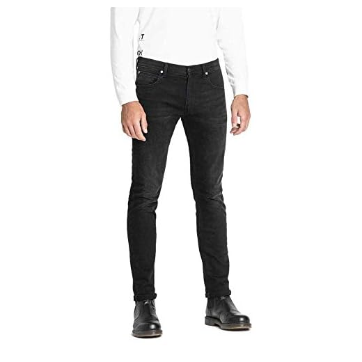 Lee Luke Jeans för män, Moto Black Hl, 36W x 36L