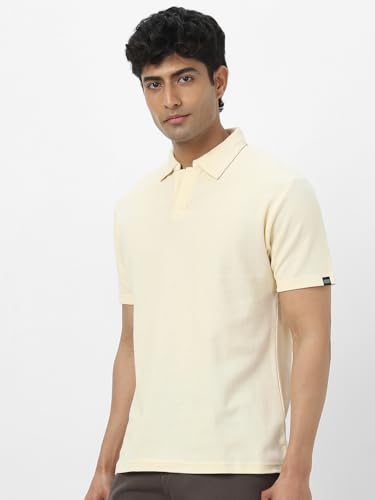 Image of Urbano Fashion Men's Textured Regular Fit Half Sleeve Cotton Polo T-Shirt