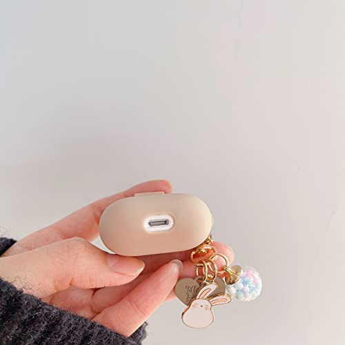 Ownest Compatible For Airpods Case Soft Tpu With Gold Heart Pattern Cute Lucky Ball Keychain Shockproof Cover Case For Girls Woman Airpods 2 &1-Brown #TOP3