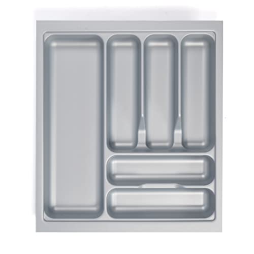 MOOIMAKEN Besteckeinsatz Nr. 1 Silbergrau für Blum Tandembox u. ModernBox mit Korpusbreiten 300-1200 mm (50er Korpus - 419 x 473 mm) Cover
