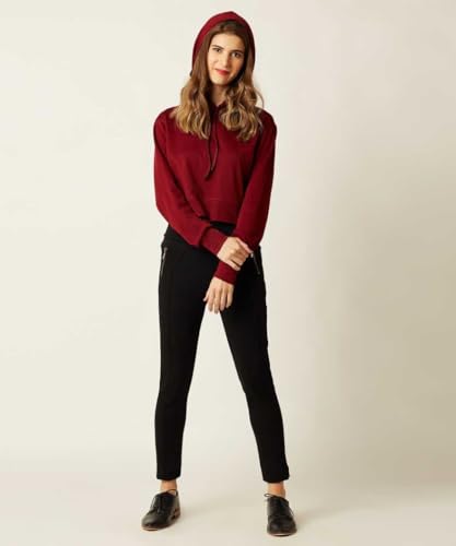 Image of Girls and Womens Long Sleeve Casual Solid Crop Top Hoodies (Foe Summer and Winterwear Both)