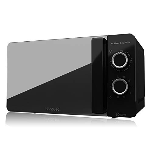 Cecotec Microondas de 20 Litros ProClean 3140 Mirror. 700 W con 6 Niveles, Grill...