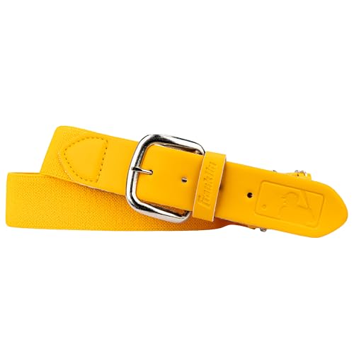 Franklin Sports MLB Adult + Youth Baseball Belt - Belt for Teeball Baseball + Softball - Boys + Girls Adjustable Size Adult + Youth Belt for Baseball + Softball Pants - 22 to 42 Inch Waist - Yellow