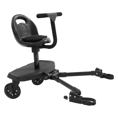 Carrito de bebé universal con plataforma para cochecito de bebé, enganche de remolque con asiento de aluminio, capacidad de carga de 50 kg para dos niños, fácil de montar