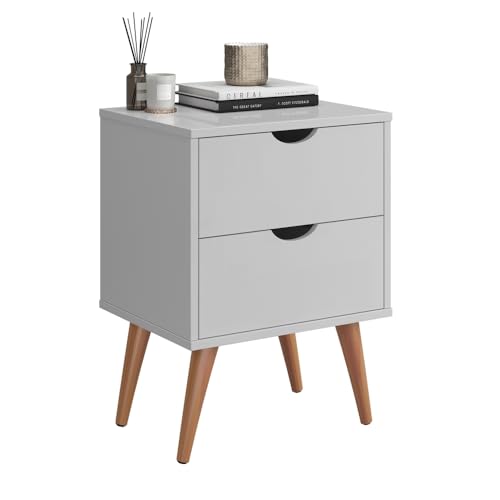 Mesa De Cabeceira Moderna Gabriela Quarto Cama CF 2 Gavetas (Branco)