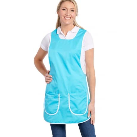 Hurry Jump Tablier chasuble Tablier de travail Femme taille unique TURQUOISE Liseré Blanc