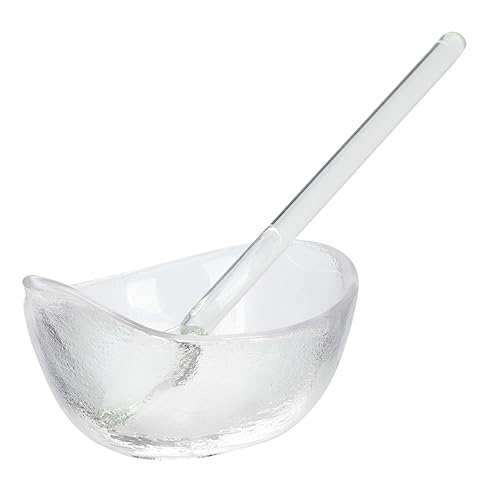 FRCOLOR Glas Gesichtsmaskenschale Satz Klein Glas Mischschüssel Mit Löffel Für Ätherische Öle Selbstgemacht Maskenzubehör Für Zuhause Und Schönheitssalons