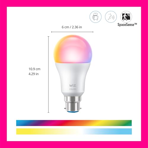 WiZ Smart Bulb, B22 Colour, Dimmable, Smart LED Connected WiFi Works with Alexa, Google Assistant & HomeKit - Image 2