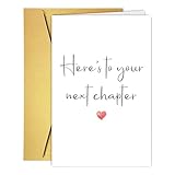 Bhiosng Funny New Chapter Good Luck Card for Him Her, New Job, Goodbye, Farewell, Leaving Work Card for Coworker Colleague Friend, Funny Retirement Gift for Boss Coworker