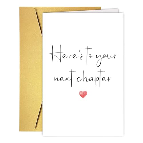 Bhiosng Funny New Chapter Good Luck Card for Him Her, New Job, Goodbye, Farewell, Leaving Work Card for Coworker Colleague Friend, Funny Retirement Gift for Boss Coworker