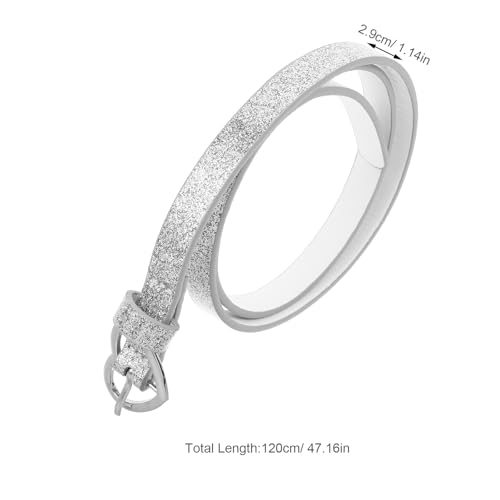 BESPORTBLE Cute Heart Buckle Toddler Belt Elastic Stretch Kids Belt Metal Buckle for Girl Dress Pants Casual Silver2