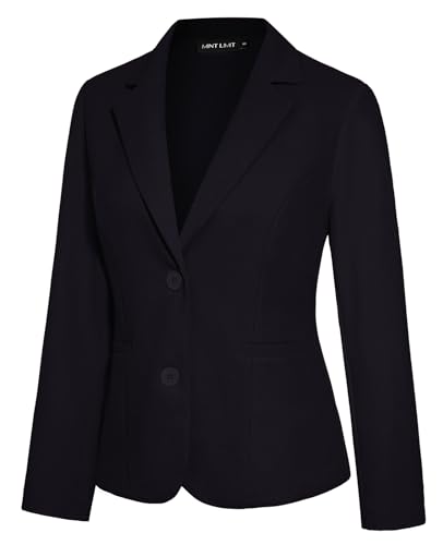 MINTLIMIT Women's Button Front Blazers Long Sleeve Lapel Stretch Casual Office Work Business Blazer Suit Jacket with Pockets2