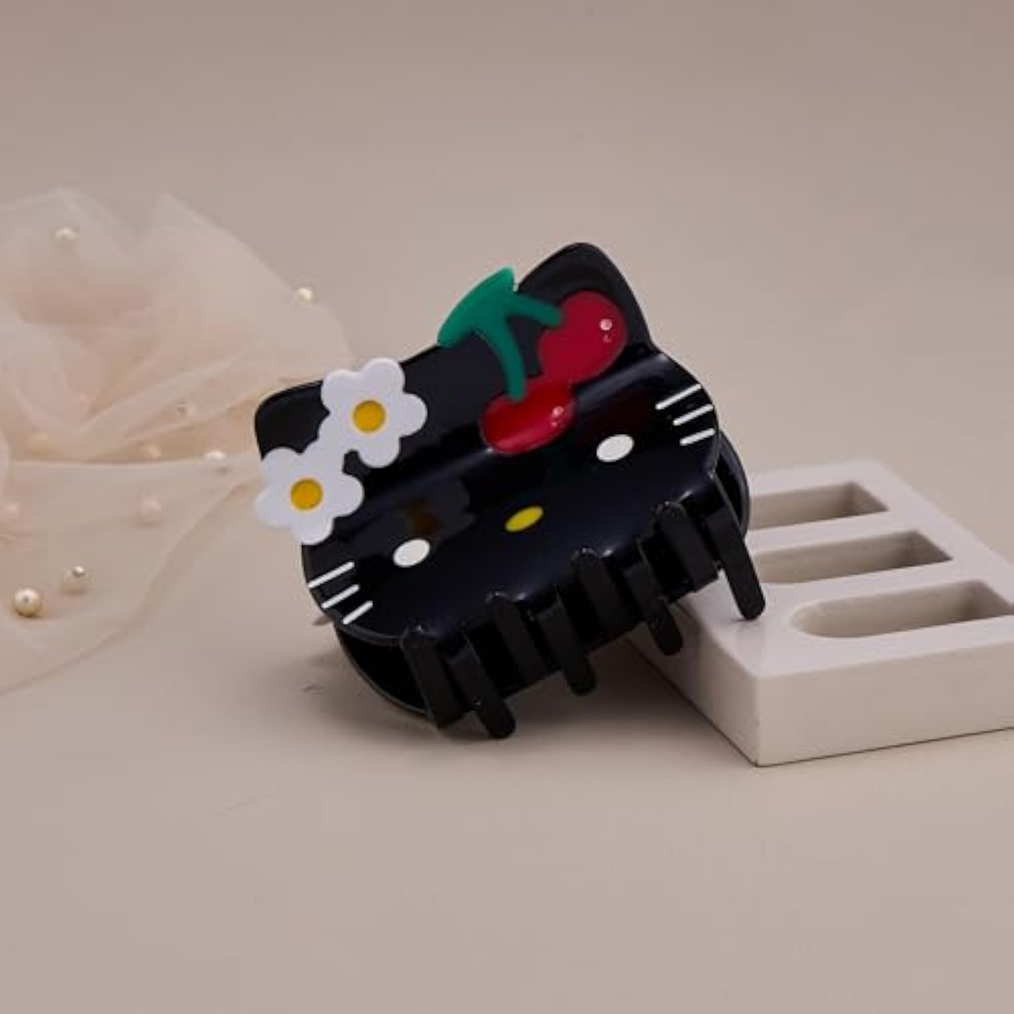 Cute Floral Cherry Theme Colorful Hair Claw