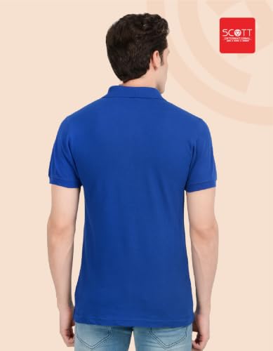 Image of Scott International Men's Cotton Polo T-Shirt | Six Degrees Soft & Breathable Collared T-Shirt | Half Sleeve Regular Fit Casual Wear | Comfortable Everyday Polo T-Shirt for Men