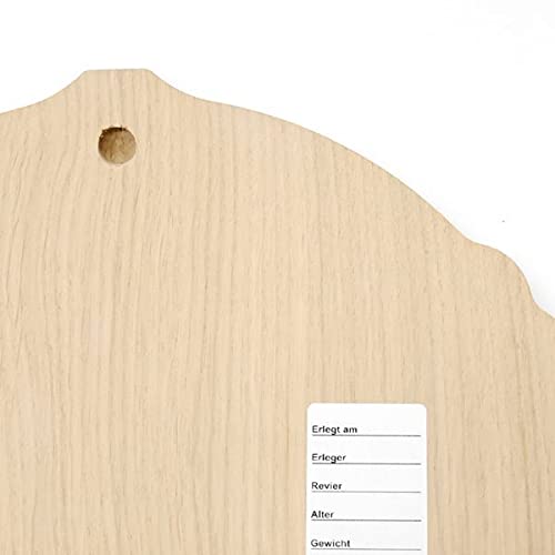 GTK Oferta 5 placas de cuña talladas de roble claro AF 17,5 cm con 10 hojas de aluminio de roble, tabla cuña, tabla de especias, cartel de trofeo.