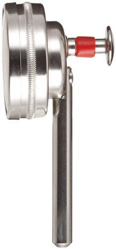Starrett 196B1 W/SLC Universal Dial Indicator, Back Plunger, White Dial, 0-100 Reading, 0-0.2" Range, 0.001" Graduation