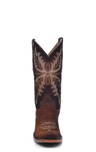 CORRAL MEN'S CHOCOLATE EMBROIDERY NARROW SQ. TOE, LEATHER SOLE, LAMB/COWHIDE LEATHER, WESTERN BOOTS, C40234