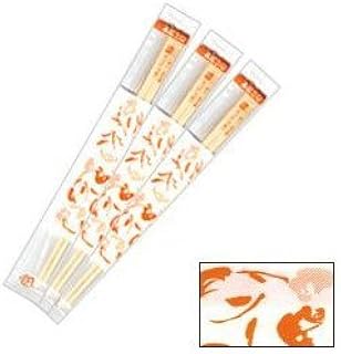 割り箸 透明フィルム OPP 完封包装箸 フラワー柄 オレンジ(アスペン元禄) 500膳 テイクアウト