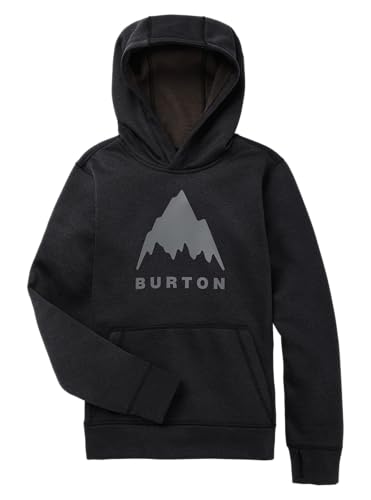 Burton Kids' Oak Pullover Hoodie, True Black Heather, XS