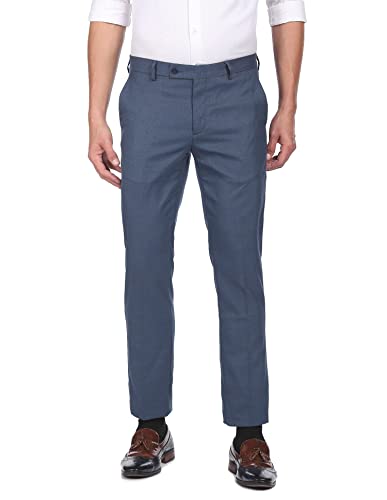 Image of Arrow Men's Mid Rise Straight Fit Polyester Blend Pants