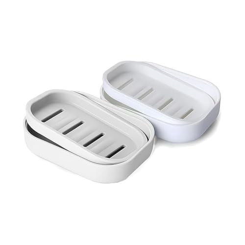 Portasapone da Bagno,2 PCS Portasapone in Plastica Portasapone Doccia Portatile Portasapone con Scarico per Sapone Spugne Bagno Doccia Cucina