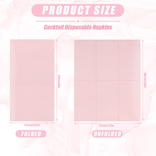 100 Pcs 2 Ply Cocktail Napkin Disposable Soft Napkins For Dinner Wedding Party Birthday Bridal Anniversary Reception, 13 X 16 Inches (Light Pink,100 Pcs) #TOP2